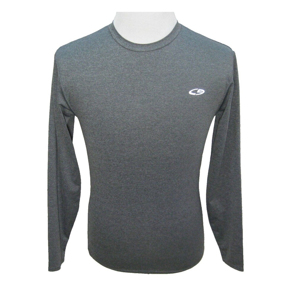 CHAMPION Men's Small Gray Long Sleeve Reflective Athletic T-Shirt Base Layer Top - Picture 1 of 4